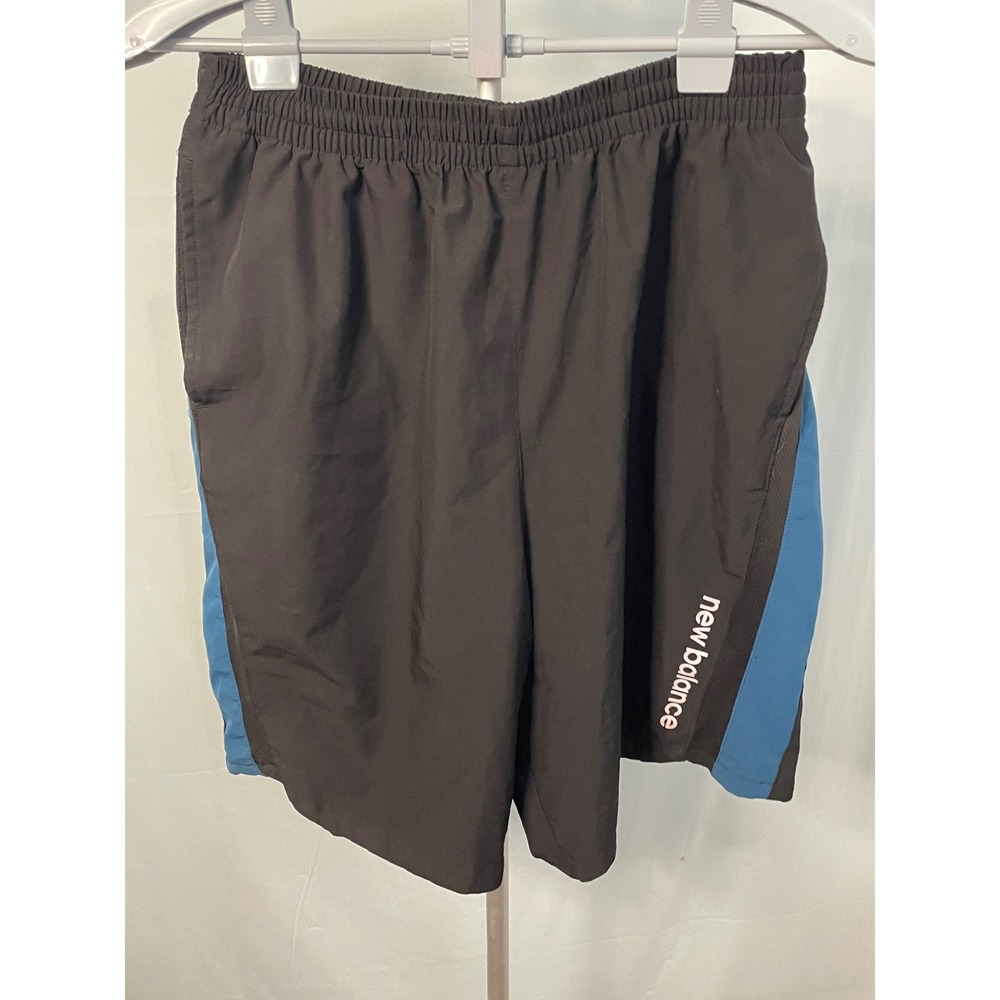 New Balance Mens XL Running Shorts Black‎ Blue Athletic Gym Workout